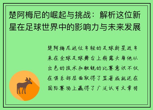 楚阿梅尼的崛起与挑战：解析这位新星在足球世界中的影响力与未来发展